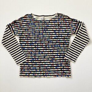 J Crew Striped Floral T-shirt